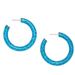 Kendra Scott Sonnie Sterling Silver & Turquoise Magnesite Resin Hoop Earrings